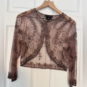 Pisarro Nights‎ Beaded Bolero Shrug Evening Jacket Size 12 NWT Mother of Bride